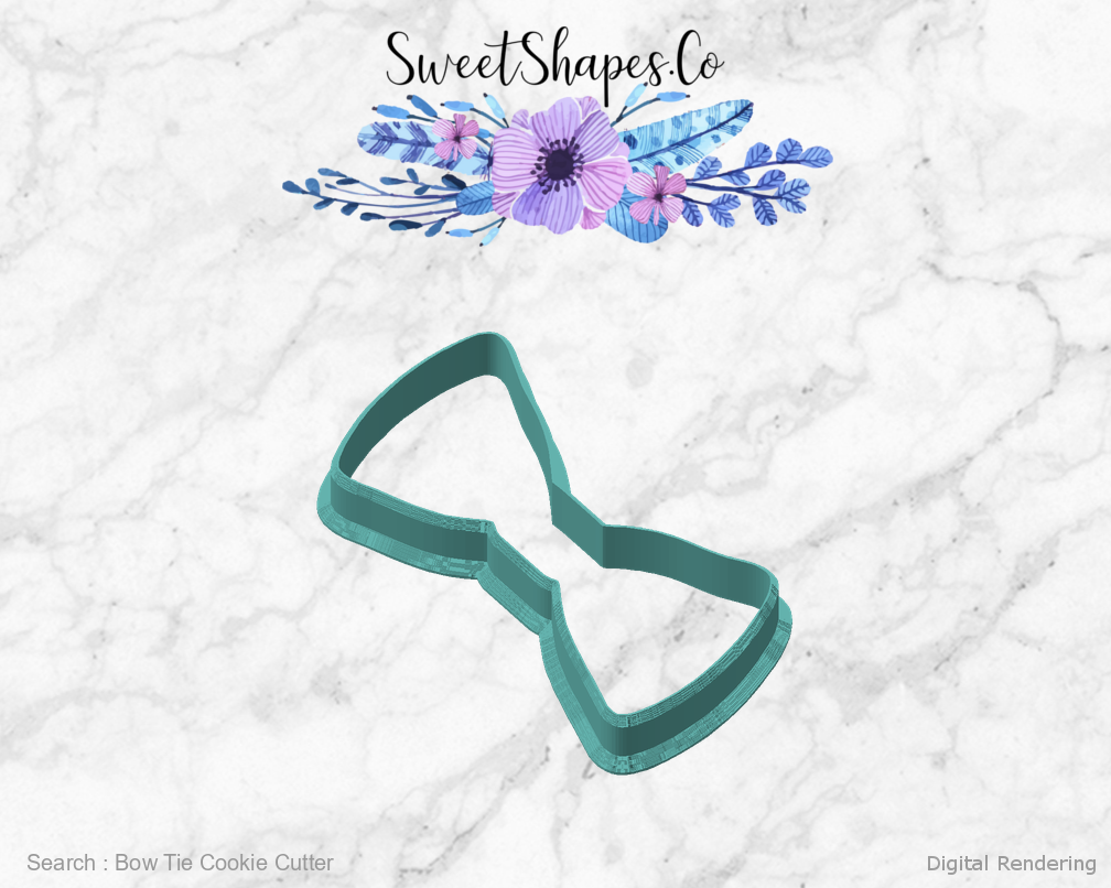 Bow Tie Cookie Cutter — angled front view