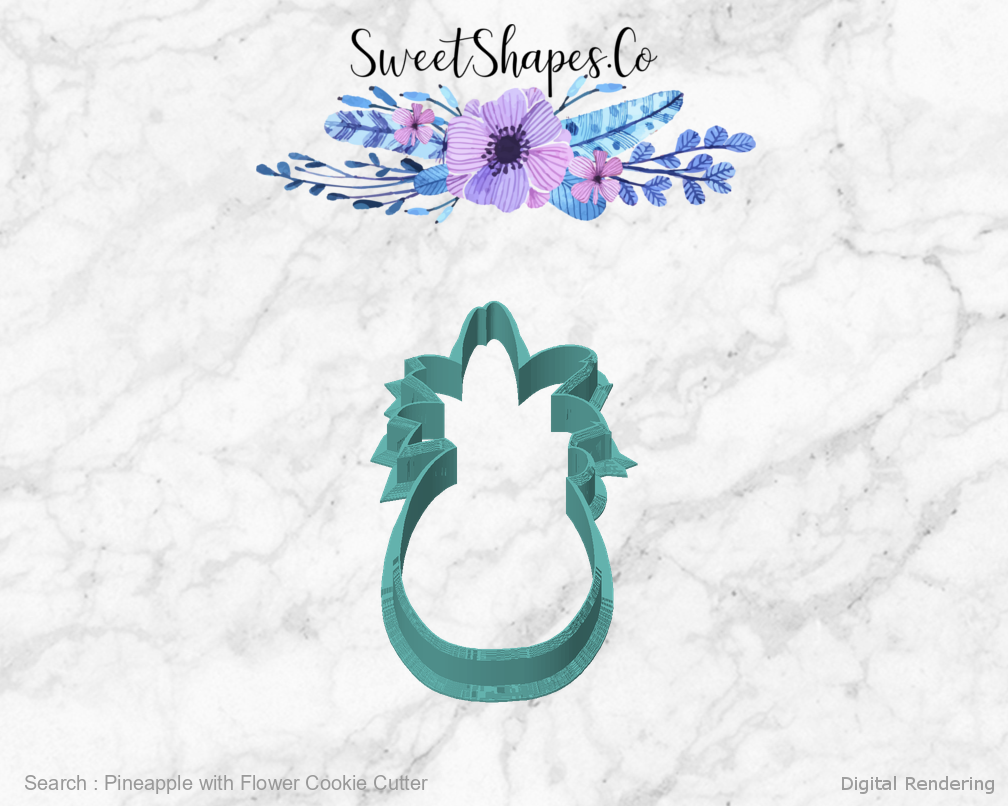 Pineapple with Flower Cookie Cutter — front view