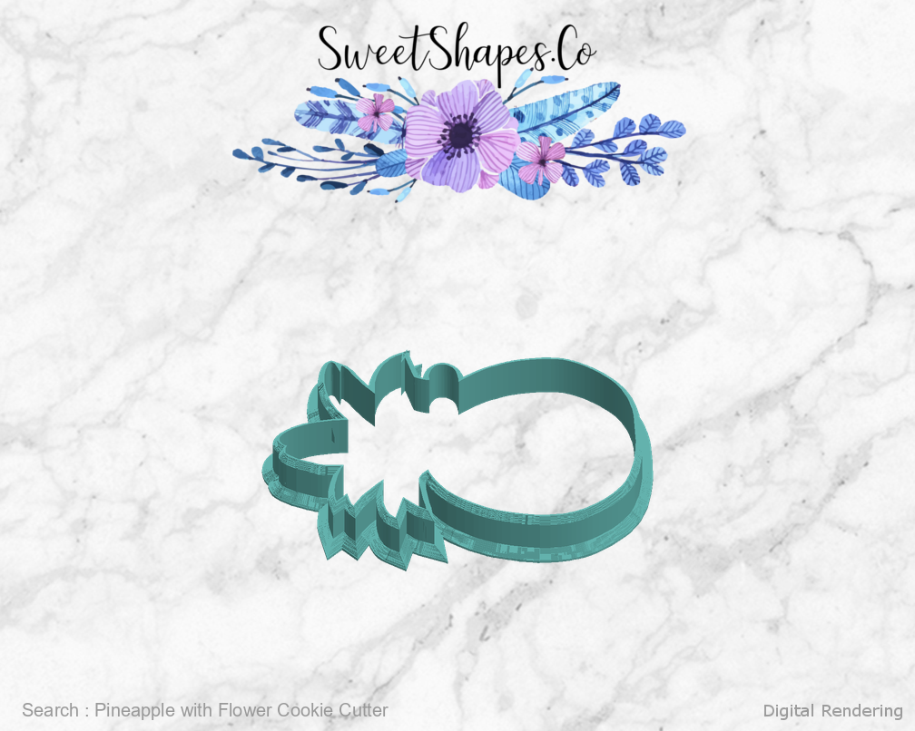 Pineapple with Flower Cookie Cutter — left view