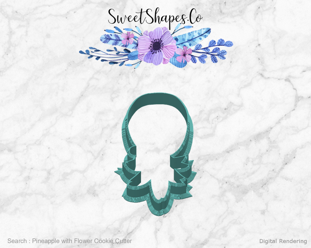 Pineapple with Flower Cookie Cutter — back view