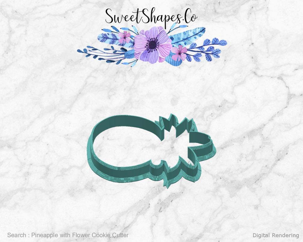 Pineapple with Flower Cookie Cutter — right view