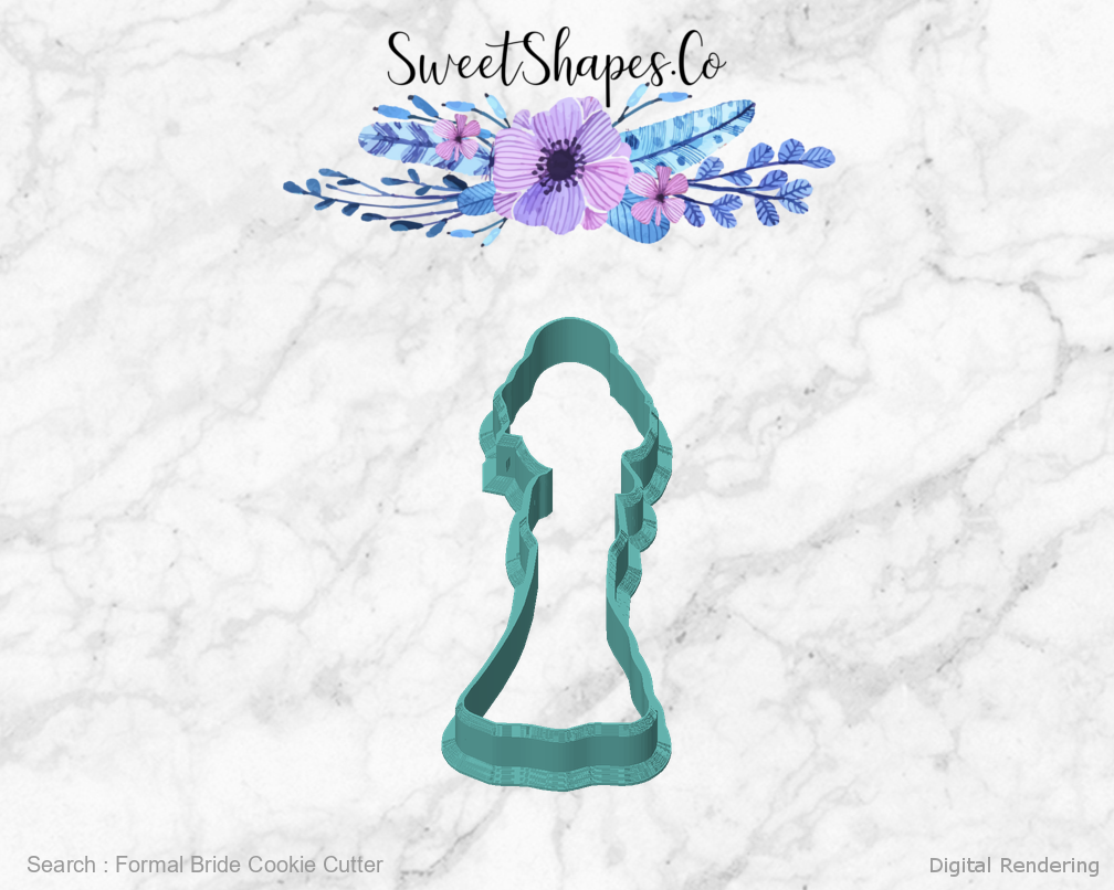 Formal Bride Cookie Cutter — front view