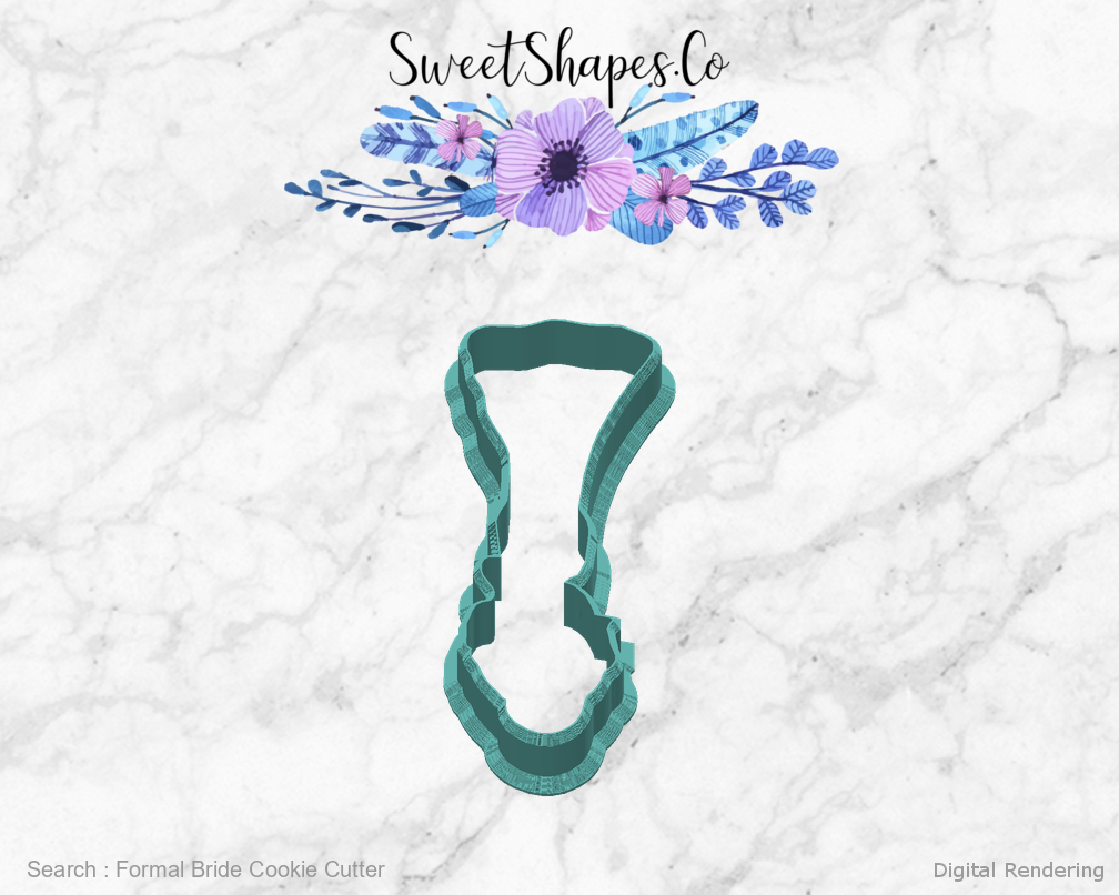 Formal Bride Cookie Cutter — back view
