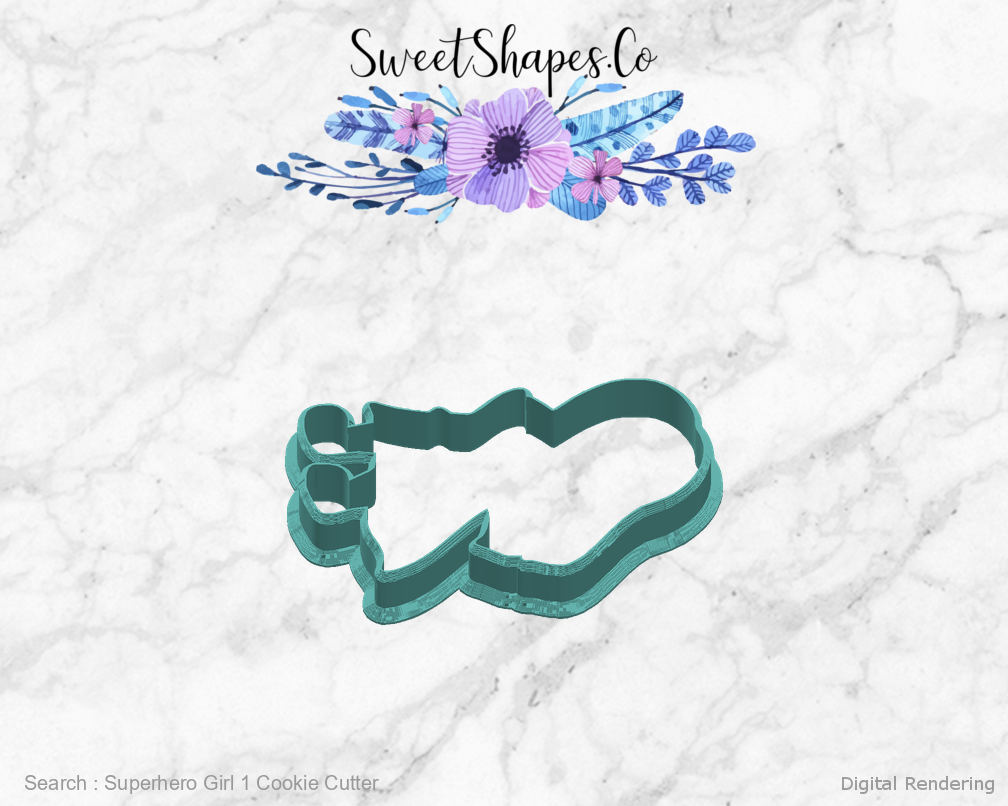 Superhero Girl 1 Cookie Cutter — right view