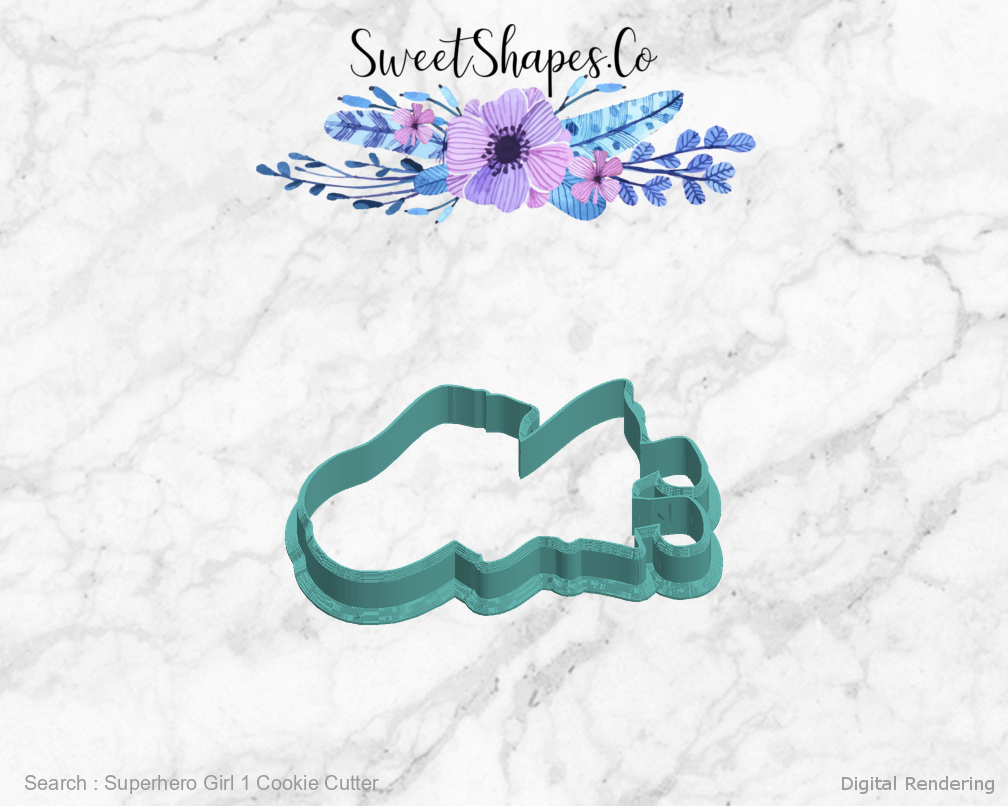 Superhero Girl 1 Cookie Cutter — left view