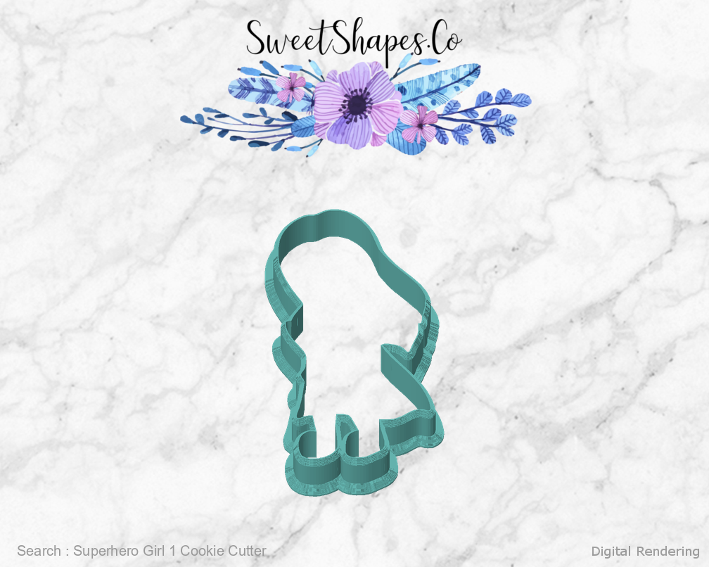 Superhero Girl 1 Cookie Cutter — front view