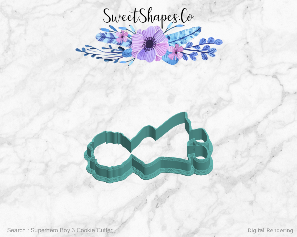 Superhero Boy 3 Cookie Cutter — left view