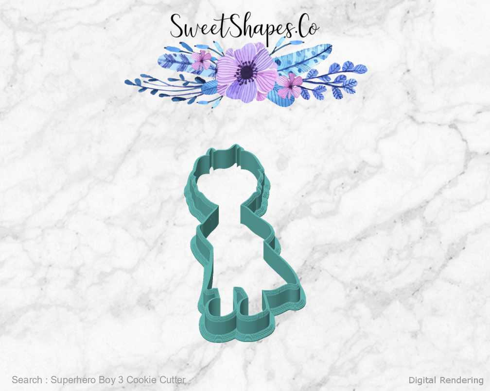 Superhero Boy 3 Cookie Cutter — front view