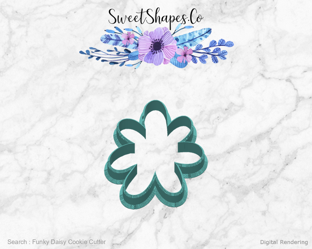 Funky Daisy Cookie Cutter — back view