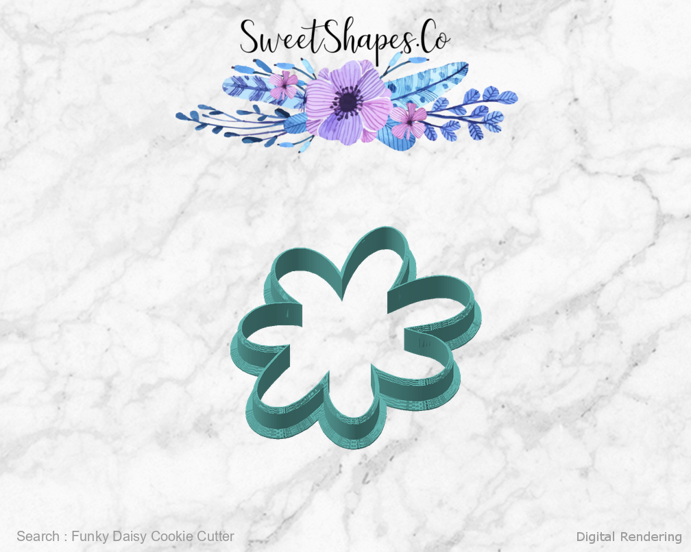 Funky Daisy Cookie Cutter — angled front view