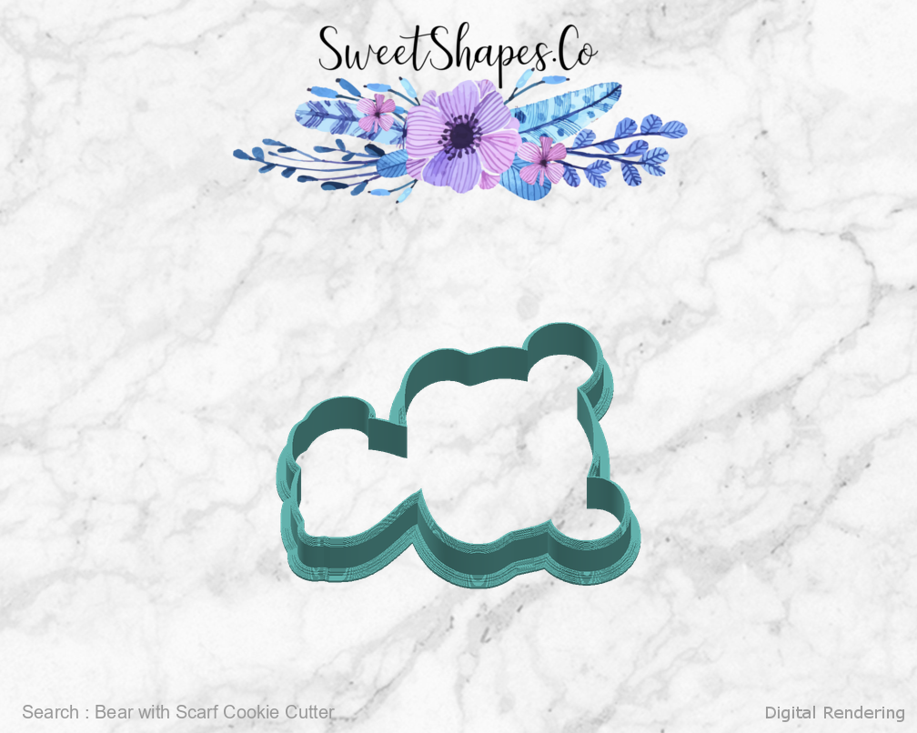 Bear with Scarf Cookie Cutter — right view