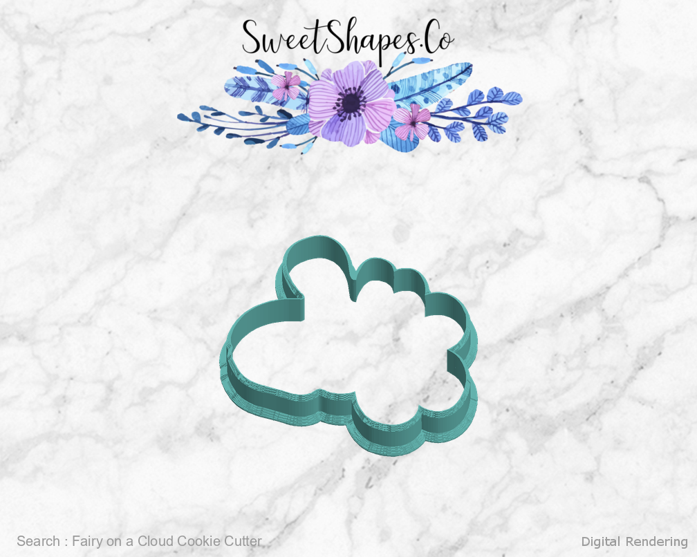 Fairy on a Cloud Cookie Cutter — left view