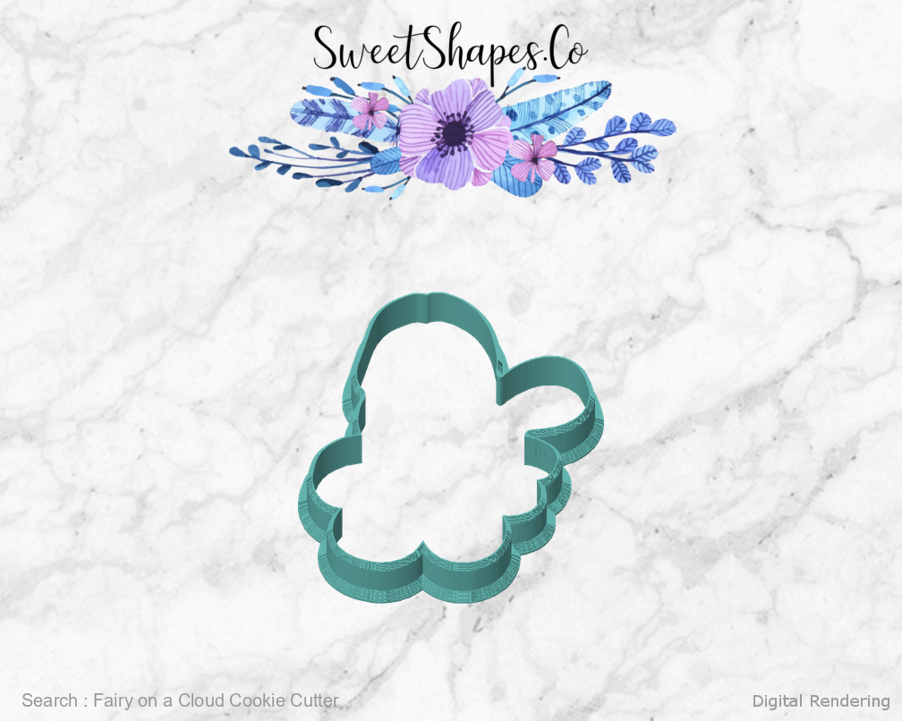 Fairy on a Cloud Cookie Cutter — front view