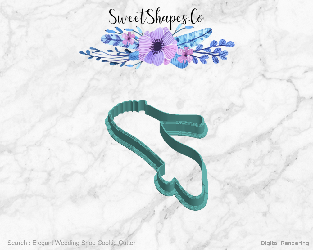 Elegant Wedding Shoe Cookie Cutter — left view