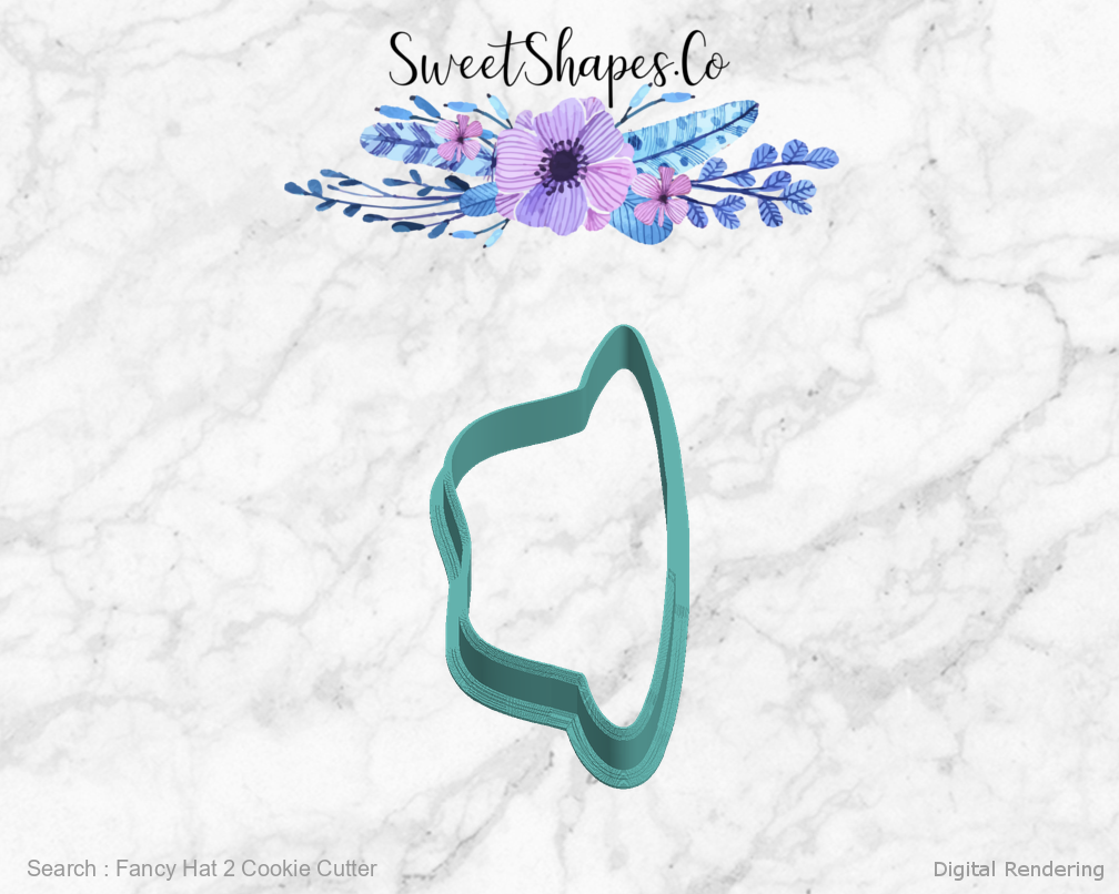 Fancy Hat 2 Cookie Cutter — left view