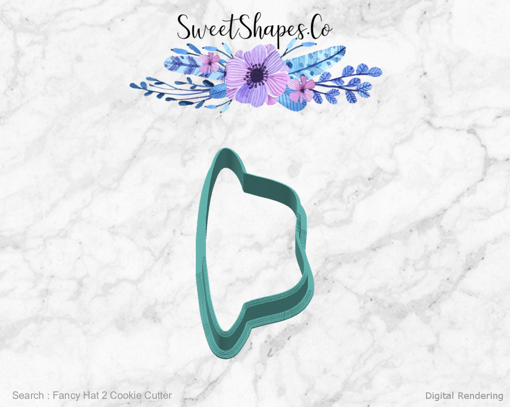 Fancy Hat 2 Cookie Cutter — right view