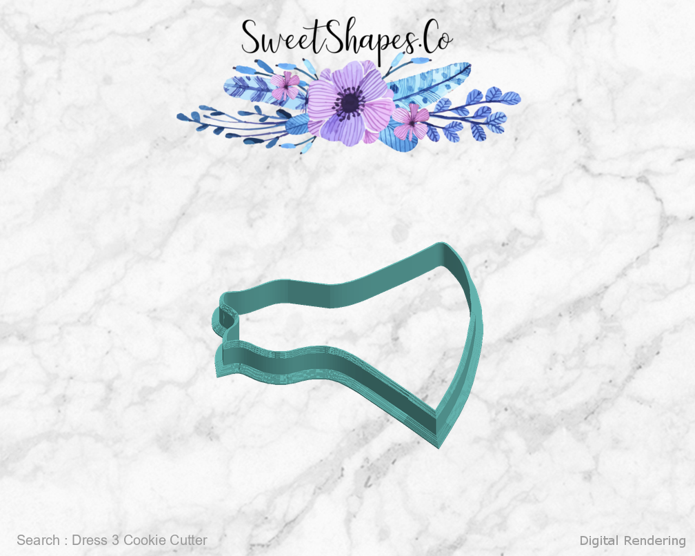 Dress 3 Cookie Cutter — left view