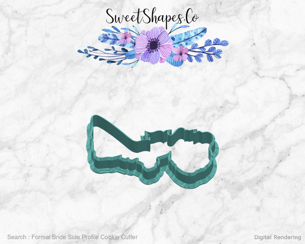 Formal Bride Side Profile Cookie Cutter — right view