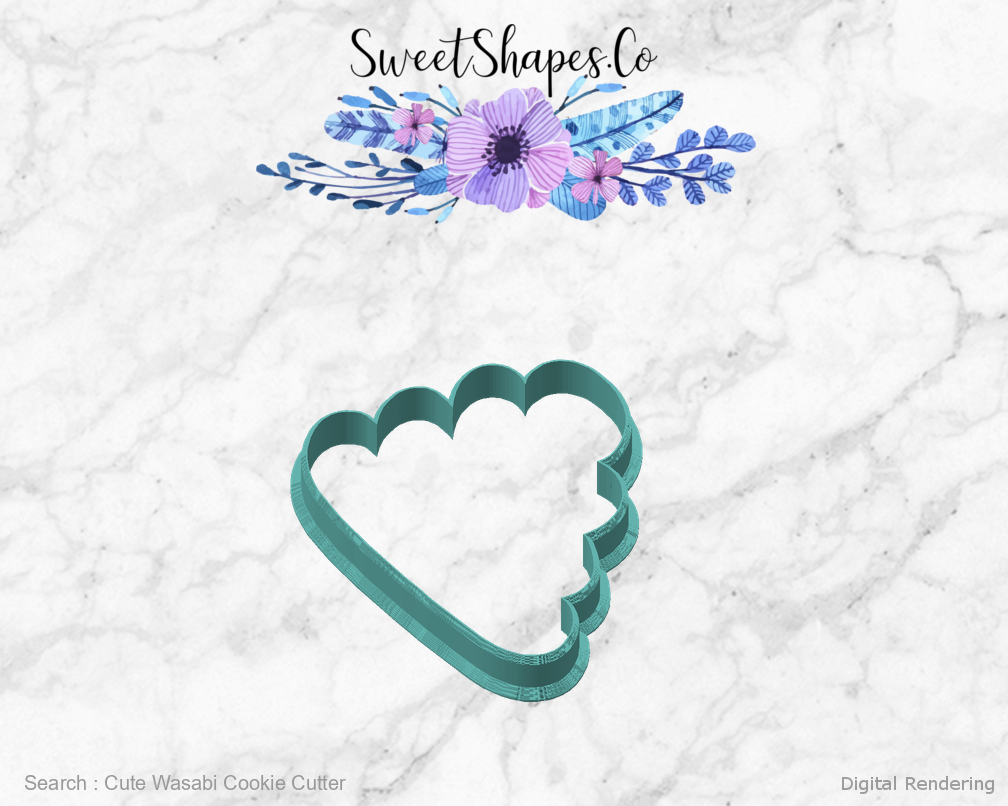 Cute Wasabi Cookie Cutter — angled front view