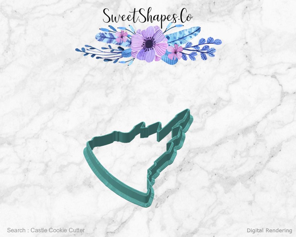 Castle Cookie Cutter — angled front view