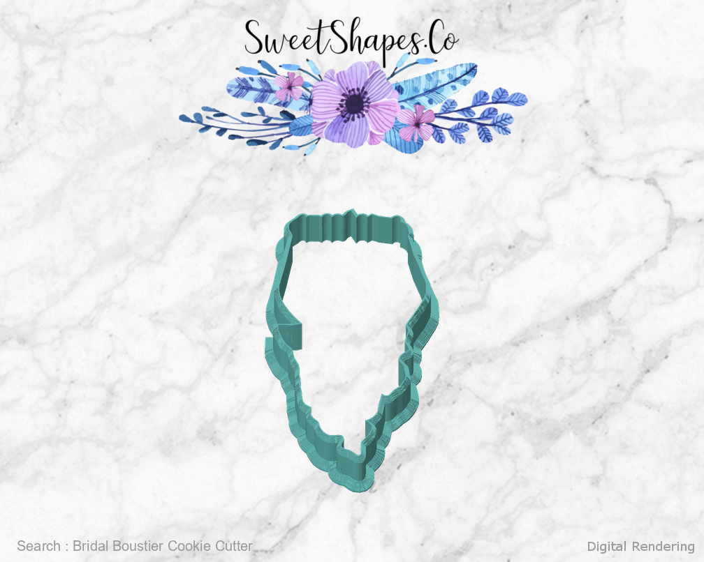 Bridal Boustier Cookie Cutter — front view