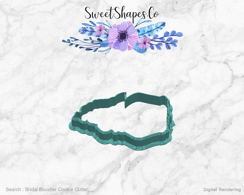 Bridal Boustier Cookie Cutter — right view