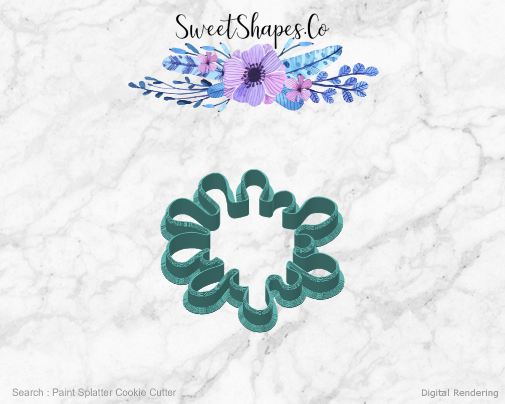 Paint Splatter Cookie Cutter — back view