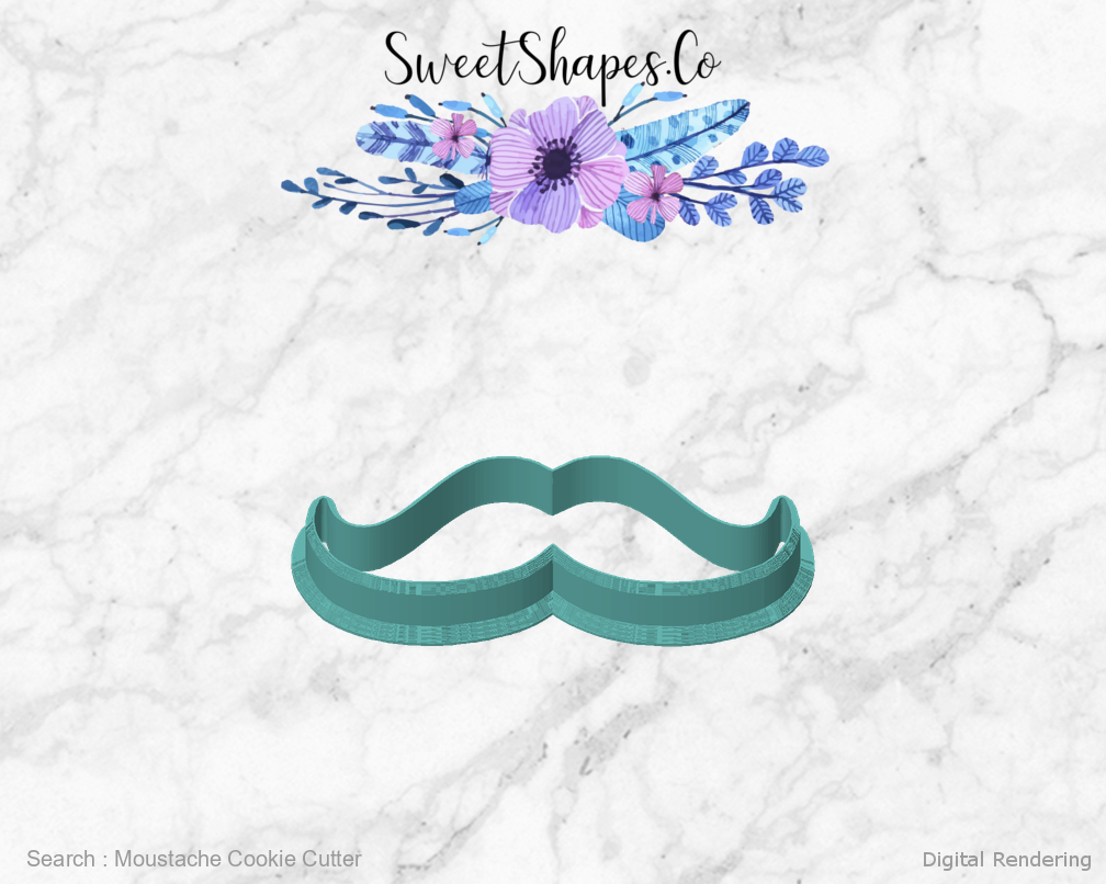 Moustache Cookie Cutter — front view