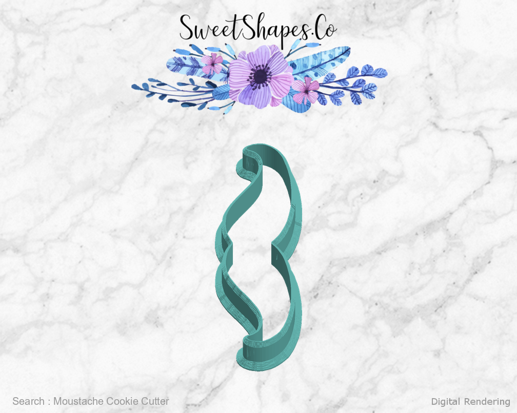 Moustache Cookie Cutter — left view
