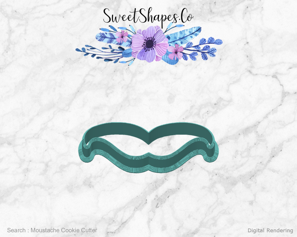 Moustache Cookie Cutter — back view