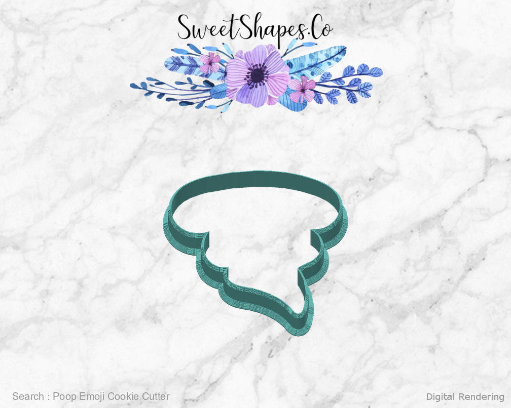Poop Emoji Cookie Cutter — back view