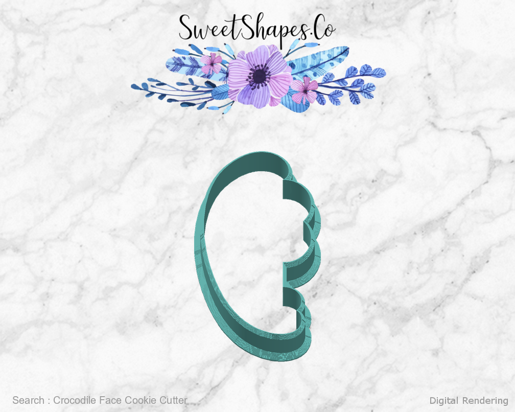 Crocodile Face Cookie Cutter — right view