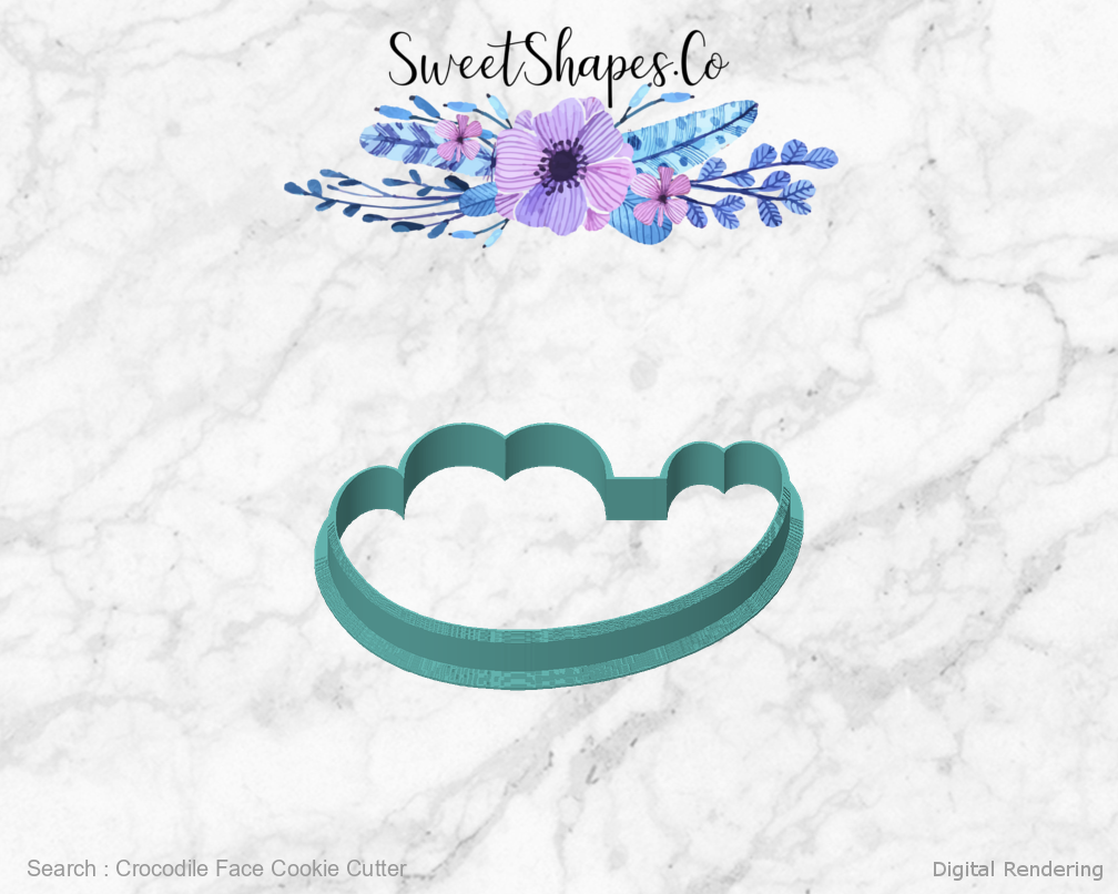 Crocodile Face Cookie Cutter — front view