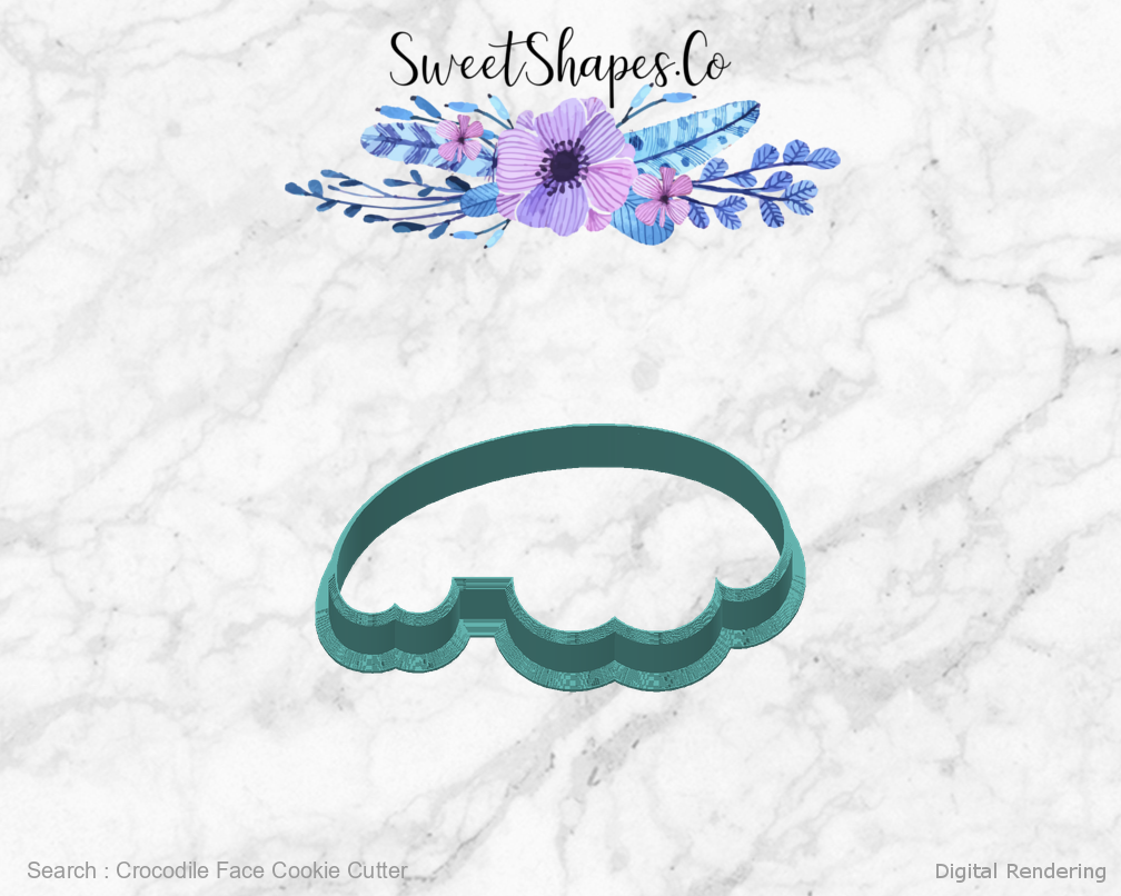 Crocodile Face Cookie Cutter — back view