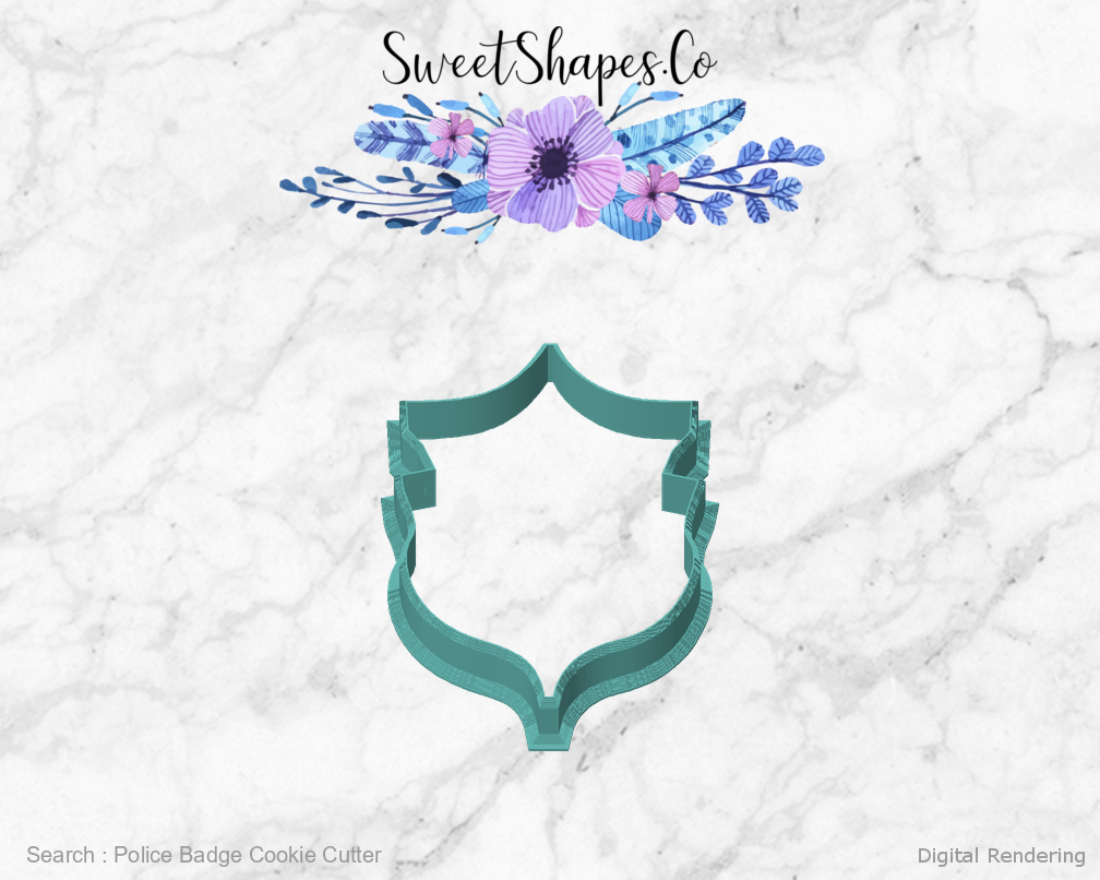 Police Badge Cookie Cutter — front view