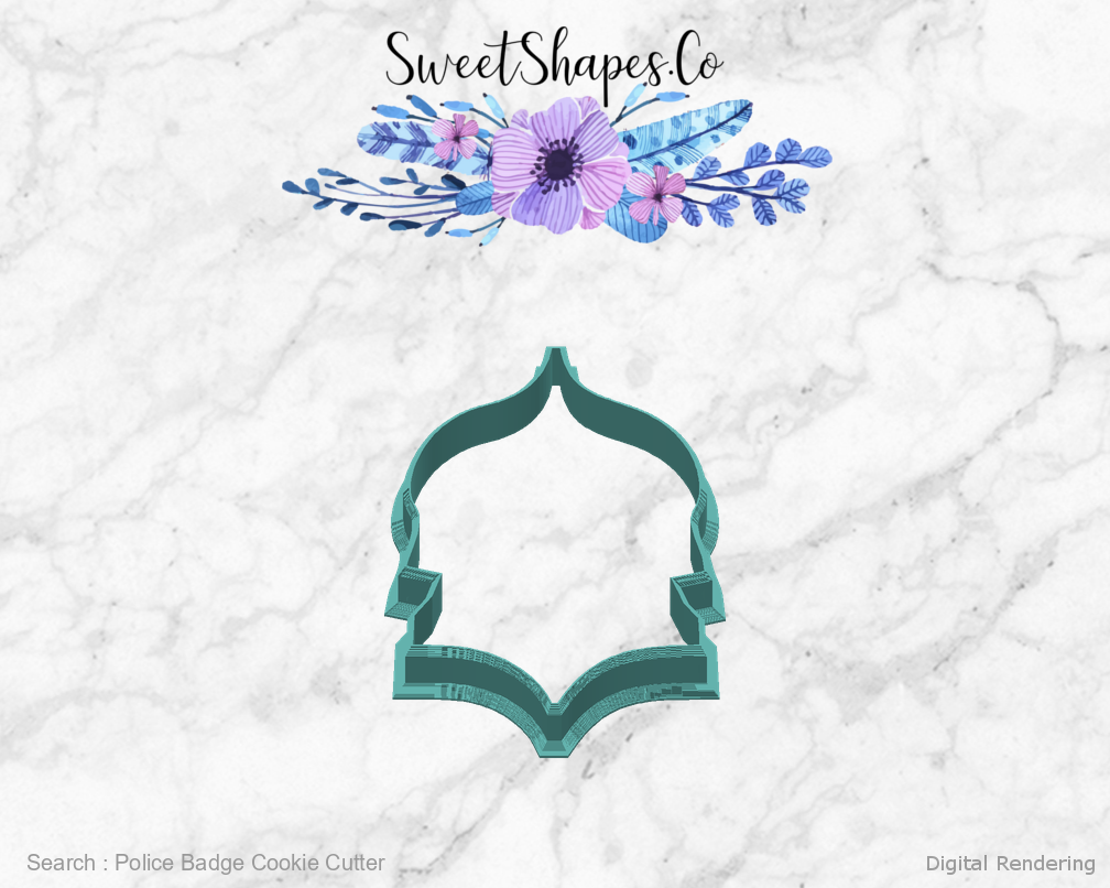 Police Badge Cookie Cutter — back view