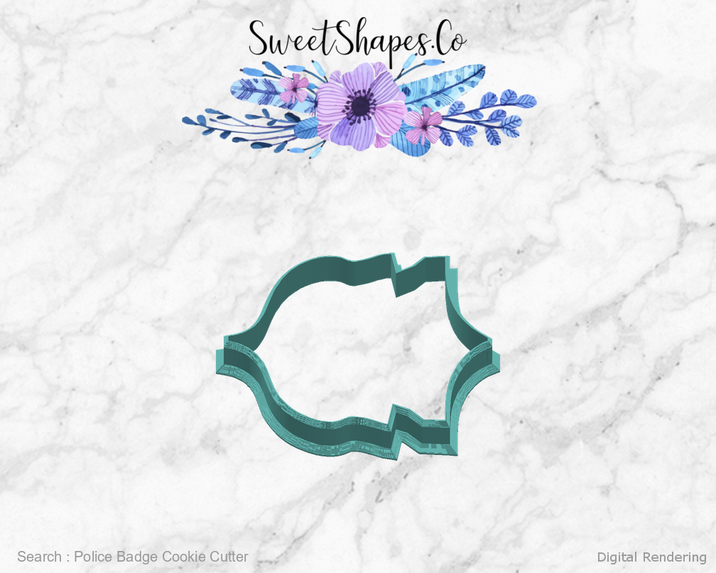 Police Badge Cookie Cutter — right view