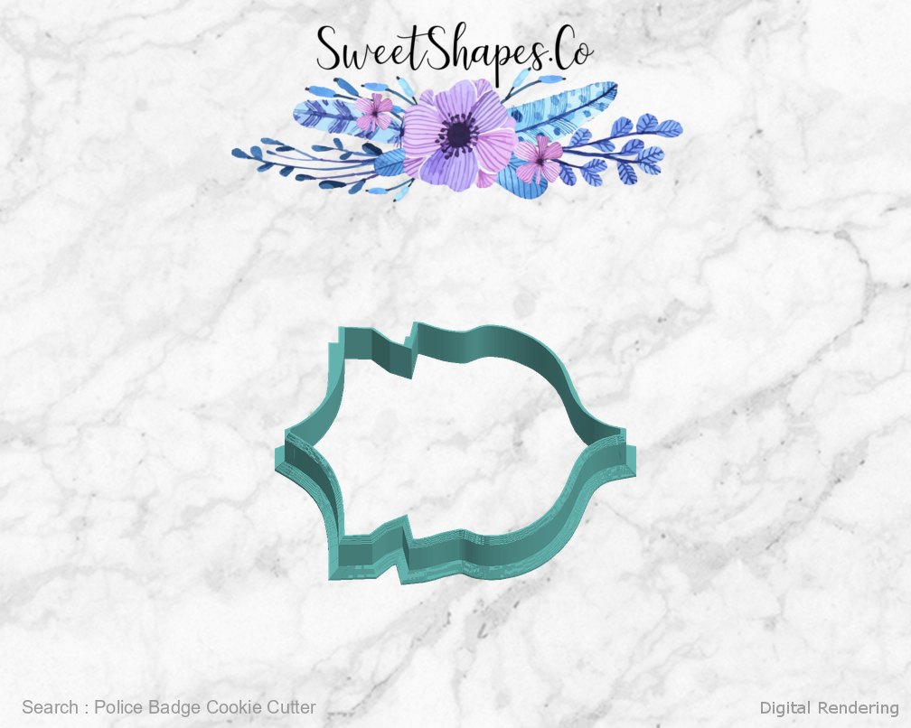 Police Badge Cookie Cutter — left view