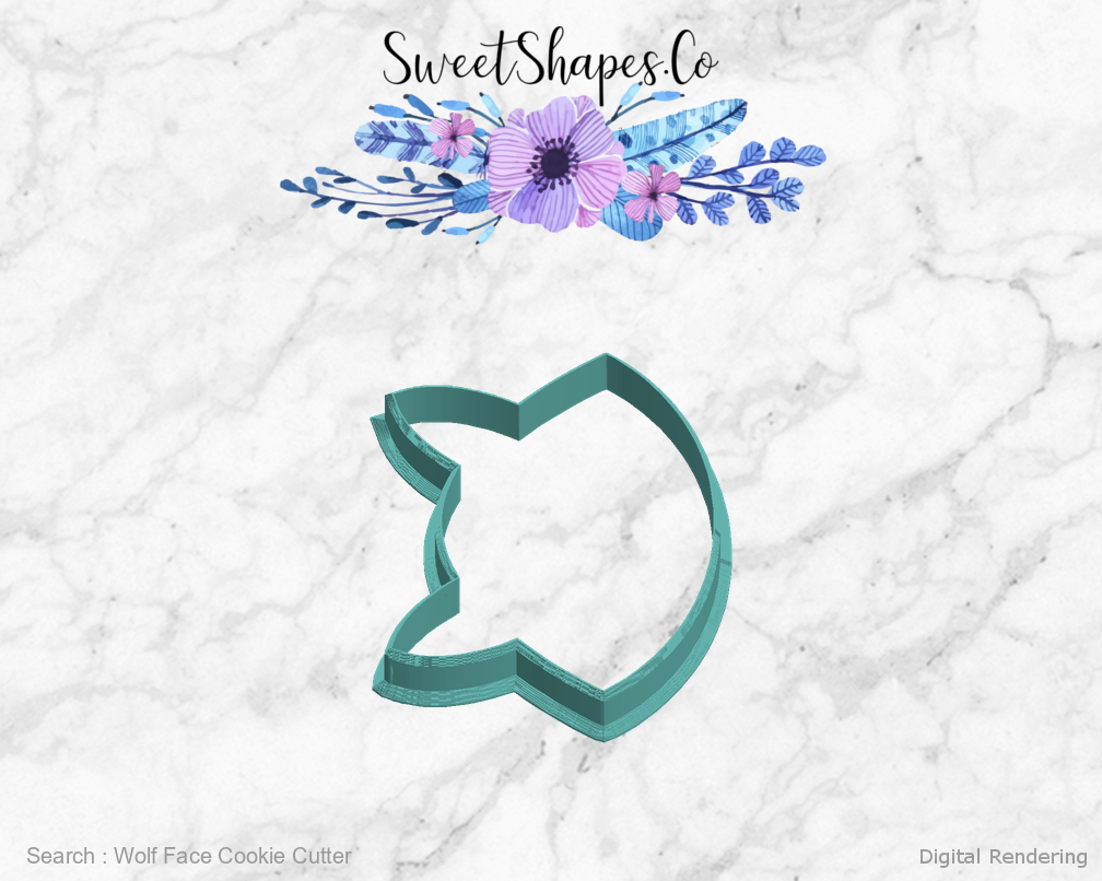 Wolf Face Cookie Cutter — left view