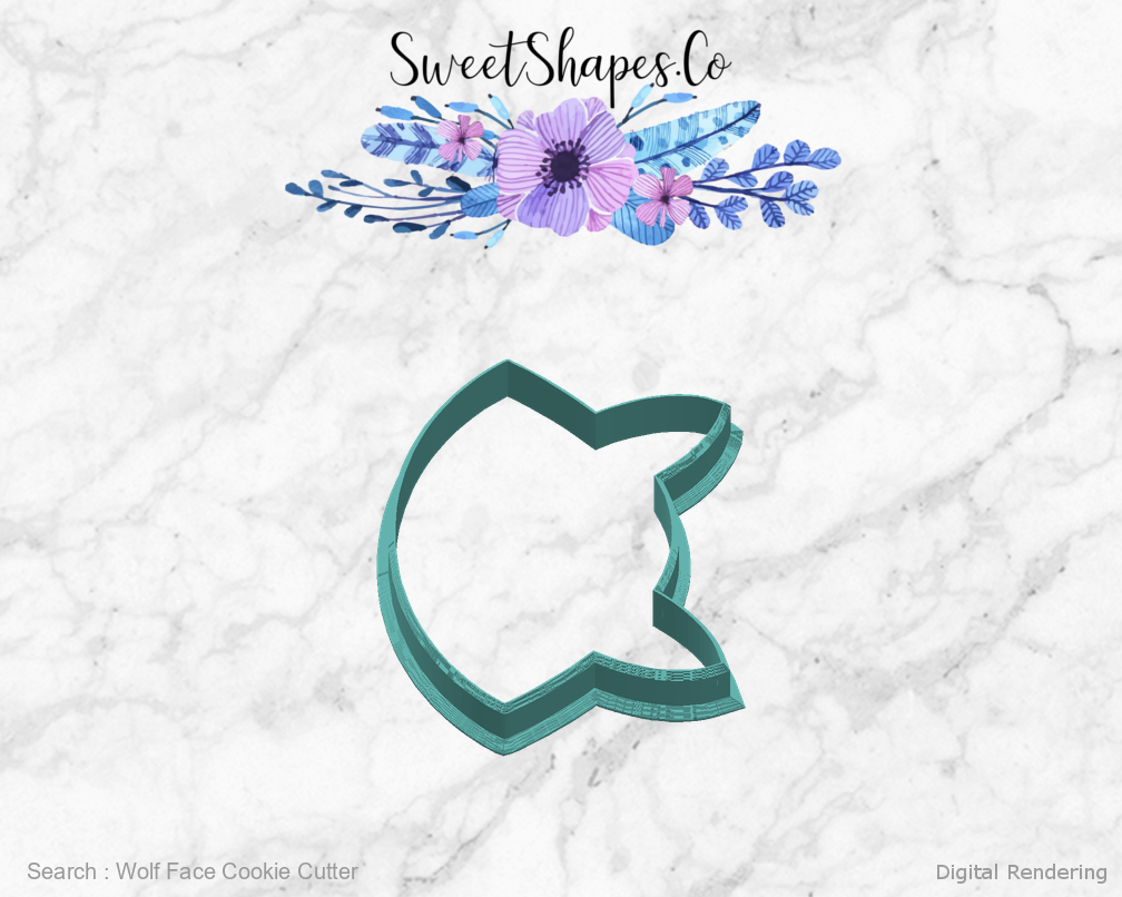 Wolf Face Cookie Cutter — right view