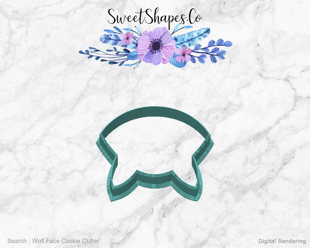Wolf Face Cookie Cutter — back view
