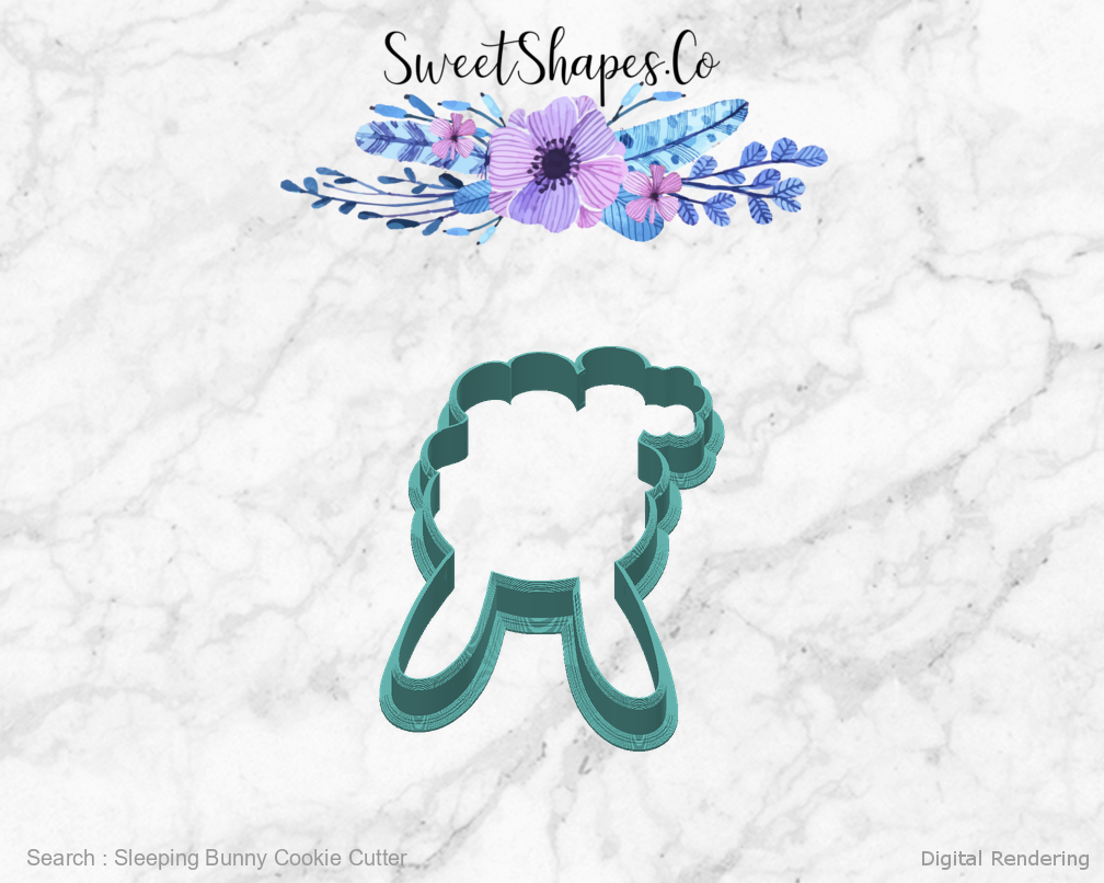 Sleeping Bunny Cookie Cutter — back view