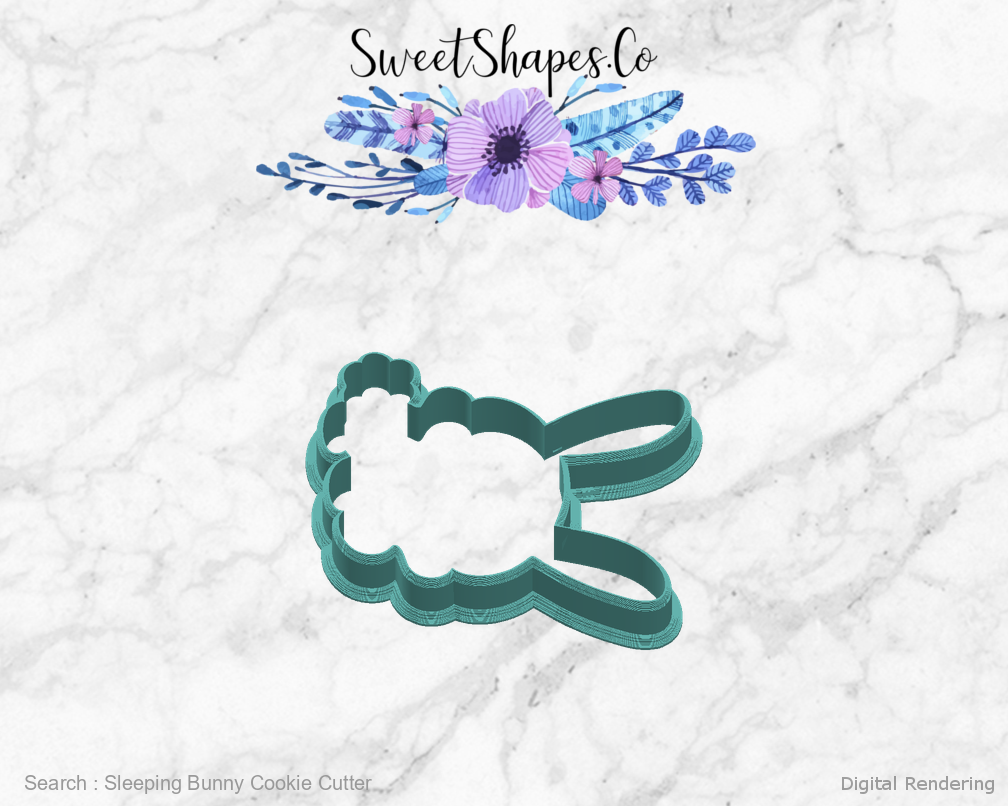 Sleeping Bunny Cookie Cutter — right view