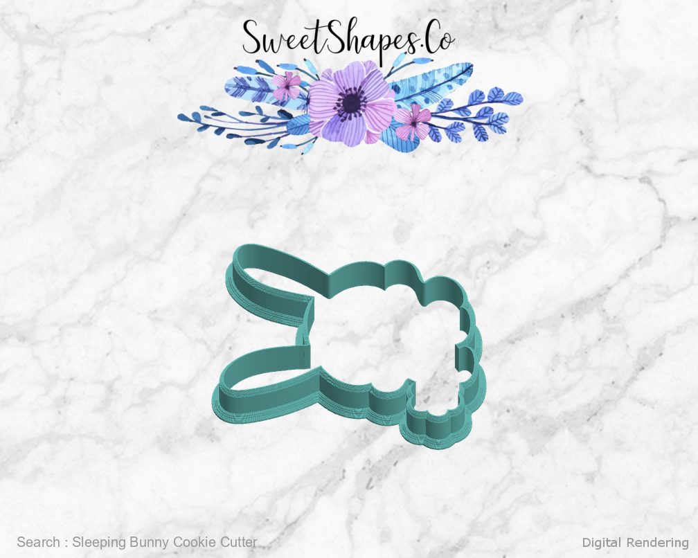 Sleeping Bunny Cookie Cutter — left view