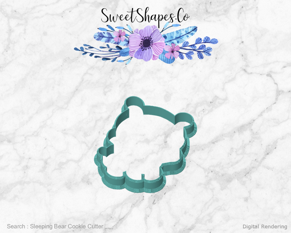 Sleeping Bear Cookie Cutter — front view