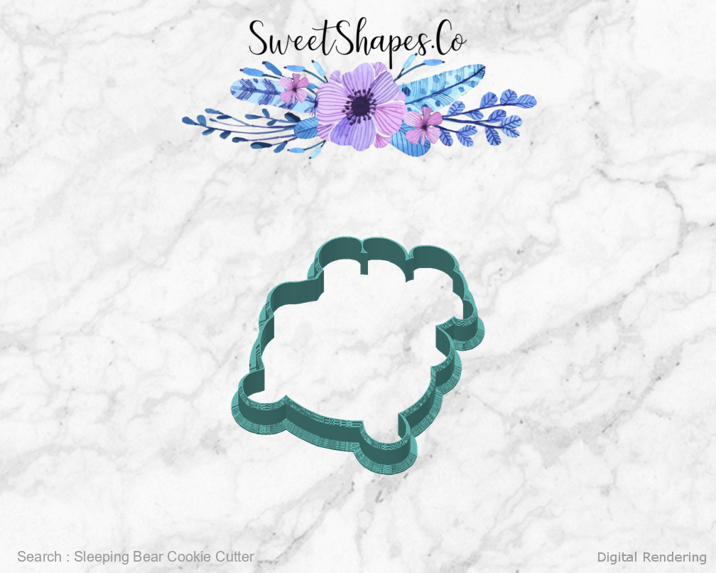 Sleeping Bear Cookie Cutter — back view