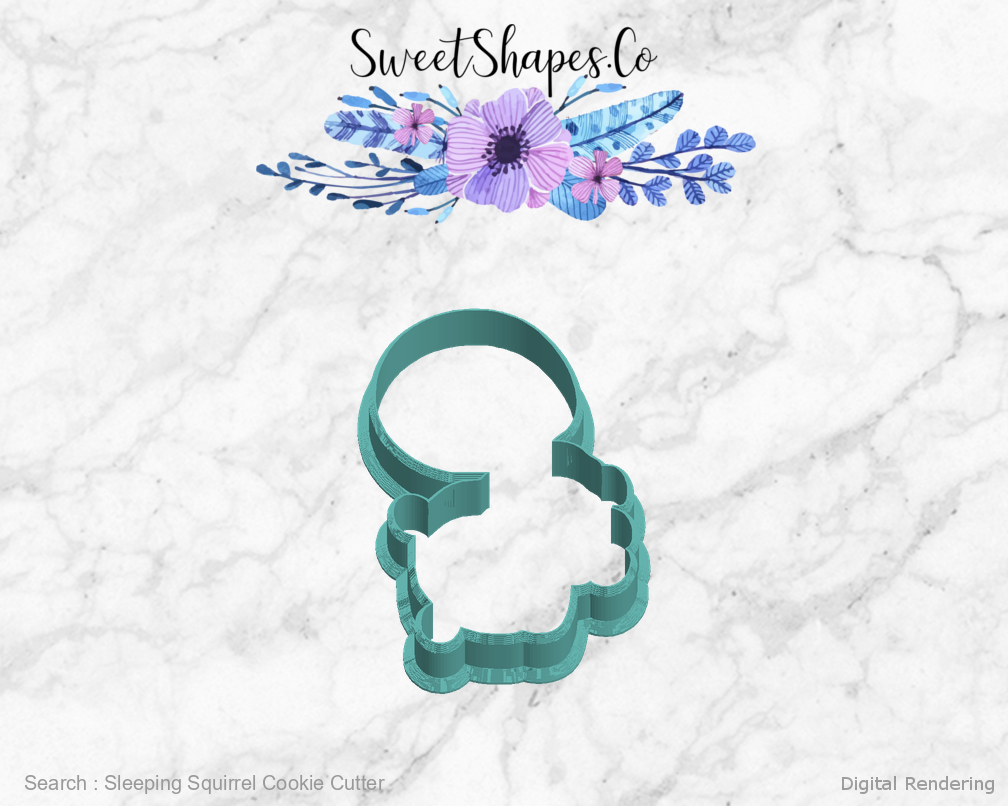 Sleeping Squirrel Cookie Cutter — left view