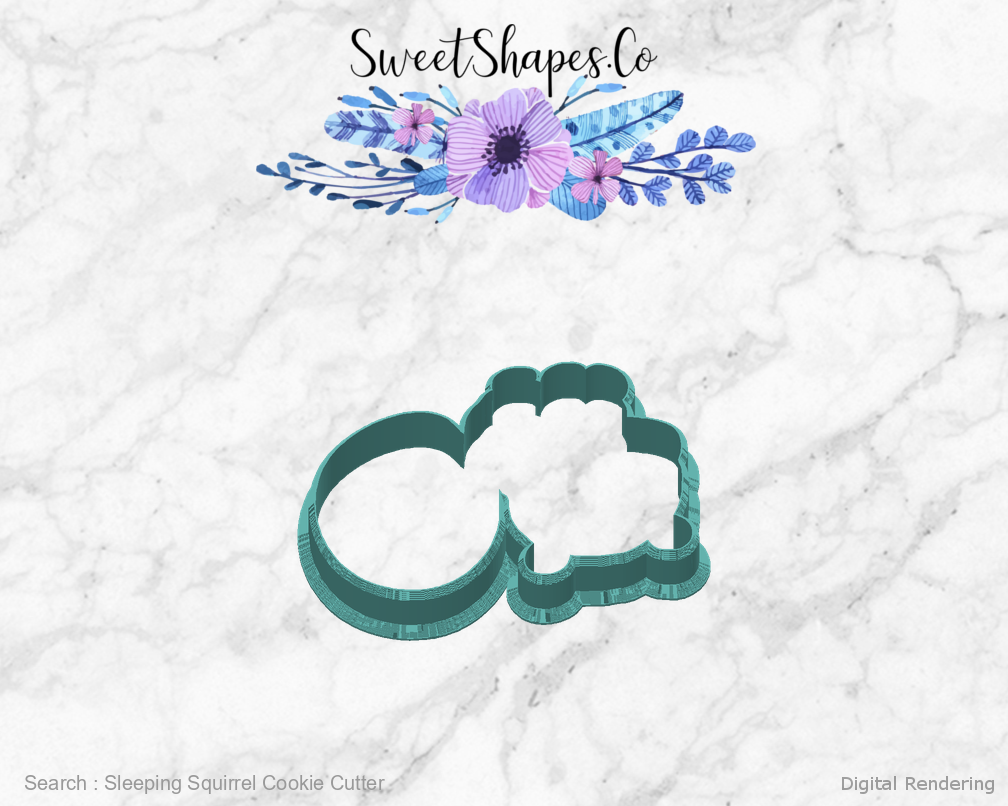 Sleeping Squirrel Cookie Cutter — back view