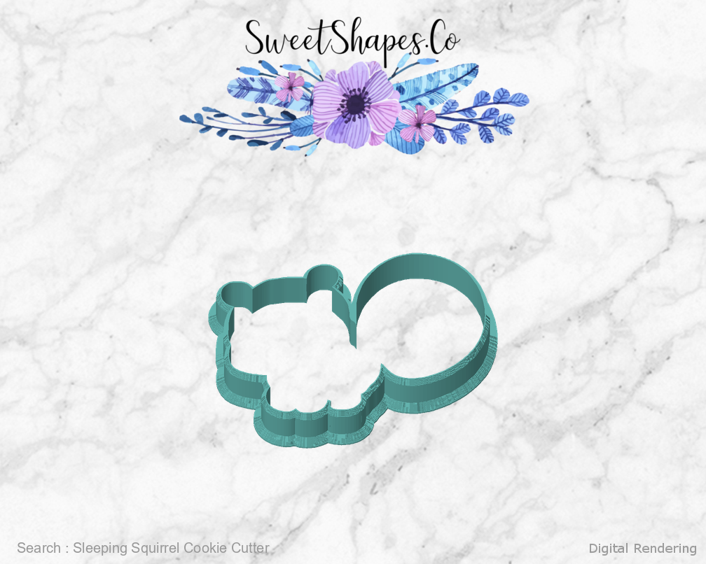 Sleeping Squirrel Cookie Cutter — front view