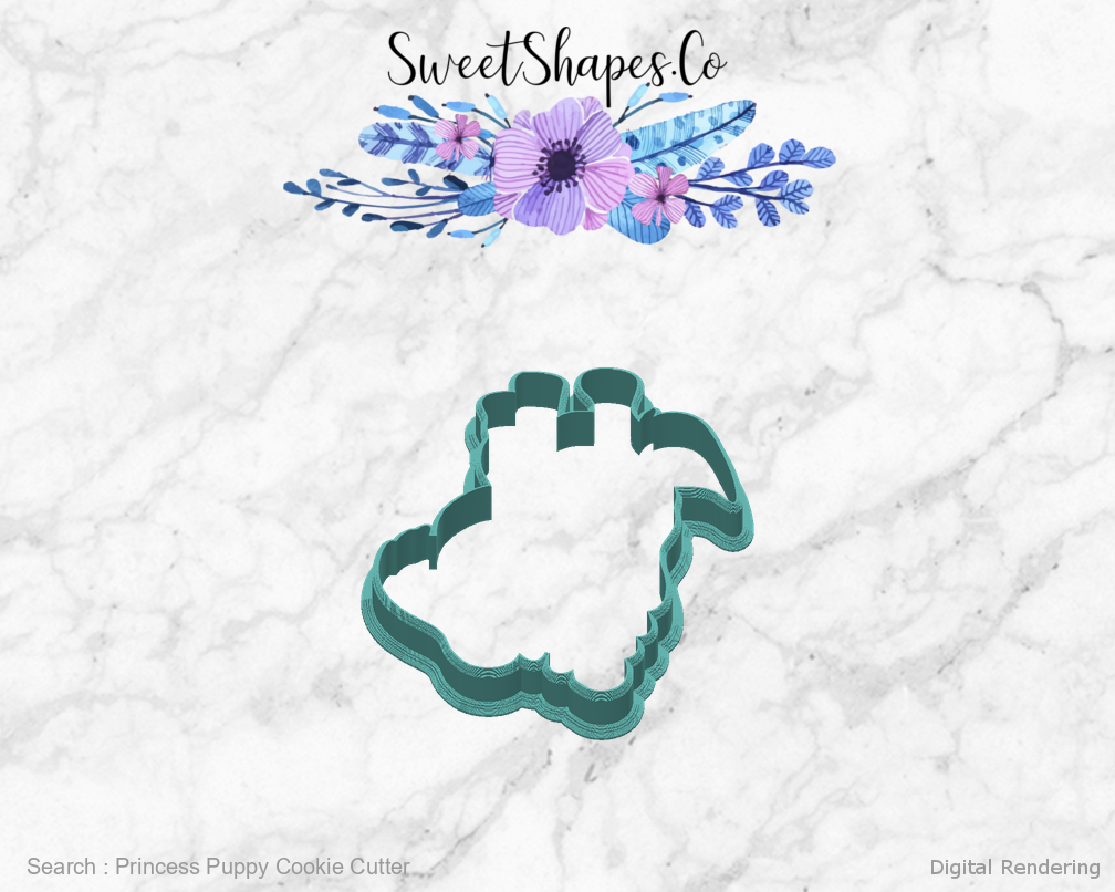 Princess Puppy Cookie Cutter — back view